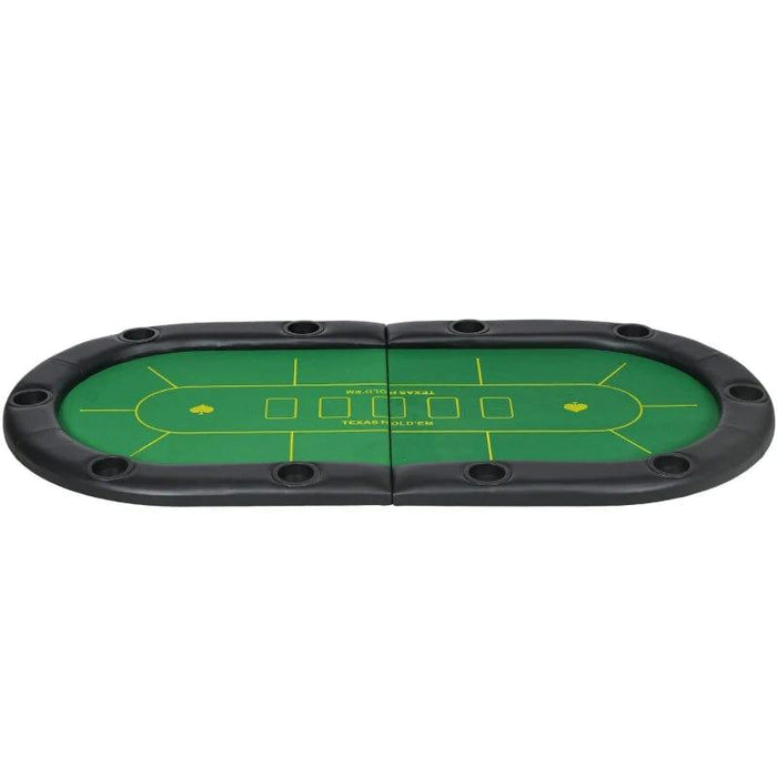 Foldable Oval Poker Mat, for 10 Players with Cup Holders, Poker Table Cloth and Carrying Bag - Little and Giant Explorers SPORTNOW