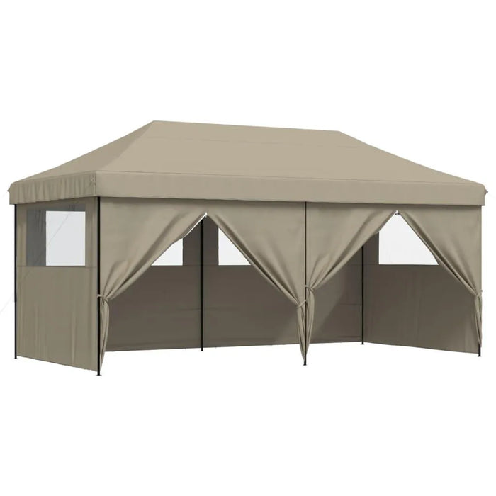 Foldable Party Tent Pop-Up with 4 Sidewalls in Taupe - Little and Giant Explorers vidaXL