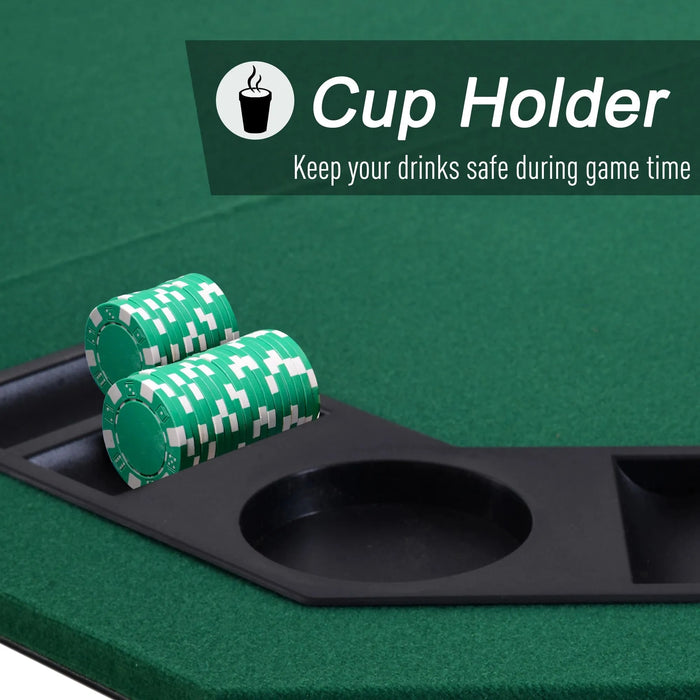 Foldable Poker Table Top for 8 Players 1.2m - Little and Giant Explorers HOMCOM