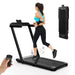 Foldable Treadmill - Black | 2.25HP Under Desk Walking Pad - LED Display COSTWAY - Little and Giant Explorers Costway