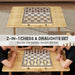 Foldable Wooden Chess and Draughts Set – 2-in-1 Board Game | Portable Design SPORTNOW - Little and Giant Explorers SPORTNOW