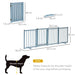 Foldable Wooden Pet Gate with 4 Panels in Blue - Little and Giant Explorers PawHut