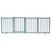 Foldable Wooden Pet Gate with 4 Panels in Blue - Little and Giant Explorers PawHut