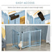 Foldable Wooden Pet Gate with 4 Panels in Blue - Little and Giant Explorers PawHut