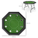 Folding 8-Player Octagon Poker Table | Stainless Steel Cup Holders - Professional Felt Surface SPORTNOW - Little and Giant Explorers SPORTNOW
