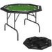 Folding 8-Player Octagon Poker Table | Stainless Steel Cup Holders - Professional Felt Surface SPORTNOW - Little and Giant Explorers SPORTNOW