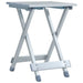 Lightweight folding aluminium camp stool with slatted seat and silver finish