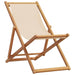 Folding Beach Chair in Beige and Solid Wood Eucalyptus - Little and Giant Explorers vidaXL