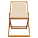 Folding Beach Chair in Beige and Solid Wood Eucalyptus - Little and Giant Explorers vidaXL