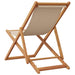 Folding Beach Chair in Beige and Solid Wood Eucalyptus - Little and Giant Explorers vidaXL