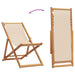 Folding Beach Chair in Beige and Solid Wood Eucalyptus - Little and Giant Explorers vidaXL