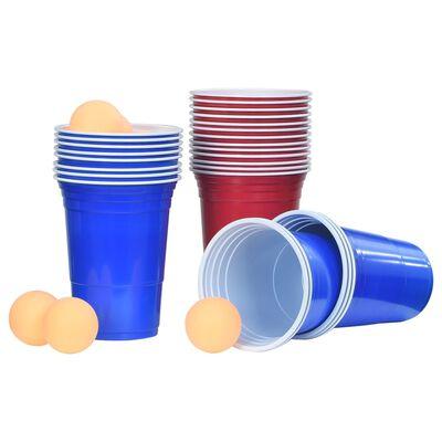 Folding Beer Pong Table with Cups and Balls 240cm - Little and Giant Explorers vidaXL