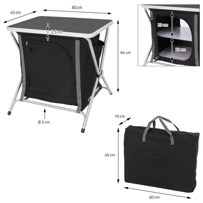 Folding Camping Cabinet in Black - Little and Giant Explorers Redcliffs