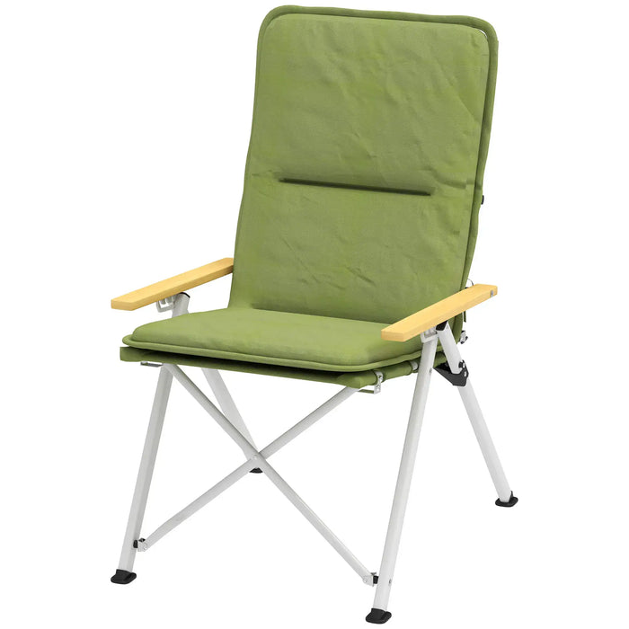 Portable Camping Chair with Padded Seat and Carry Bag in Green - Little and Giant Explorers Outsunny