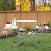Folding Camping Grilling Table | Portable Outdoor BBQ Cooking Station with 3 Tabletops COSTWAY - Little and Giant Explorers Costway