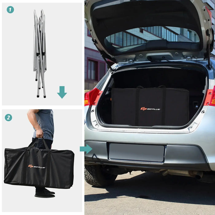 Folding Camping Grilling Table | Portable Outdoor BBQ Cooking Station with 3 Tabletops COSTWAY - Little and Giant Explorers Costway