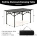 Folding Camping Table – Black | Portable Aluminium Roll-Up Picnic Table with Carry Bag COSTWAY - Little and Giant Explorers Costway