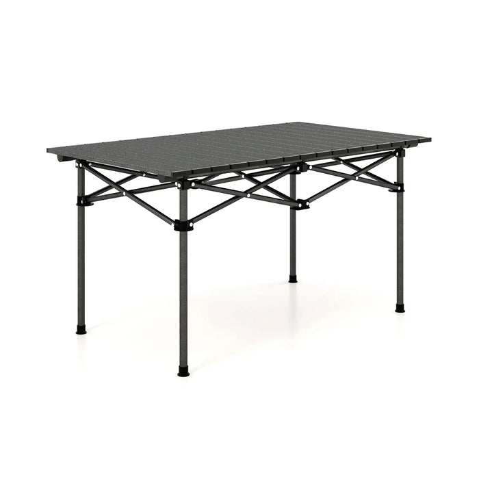 Folding Camping Table – Black | Portable Aluminium Roll-Up Picnic Table with Carry Bag COSTWAY - Little and Giant Explorers Costway