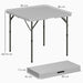 Folding Camping Table – Gey | Portable Picnic Table - Adjustable Height and Carry Handle OUTSUNNY - Little and Giant Explorers Outsunny