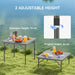 Folding Camping Table – Gey | Portable Picnic Table - Adjustable Height and Carry Handle OUTSUNNY - Little and Giant Explorers Outsunny