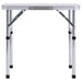 Lightweight folding aluminium camping table with white tabletop, portable and compact design