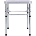 Lightweight aluminum folding camping table with white tabletop and portable design