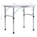 Lightweight aluminium folding camping table with measurements, portable picnic table