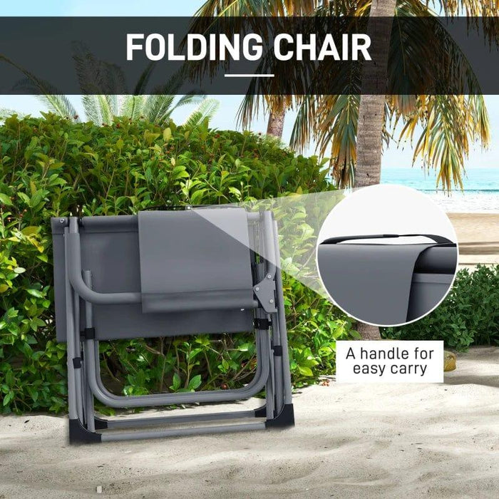 Folding Directors Camping Chair with Side Table - Little and Giant Explorers Outsunny