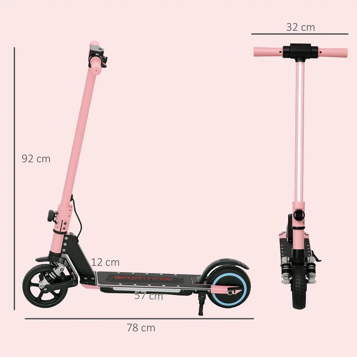 Folding Electric Scooter with LED Colourful Lights and Display in Pink - Little and Giant Explorers SPORTNOW