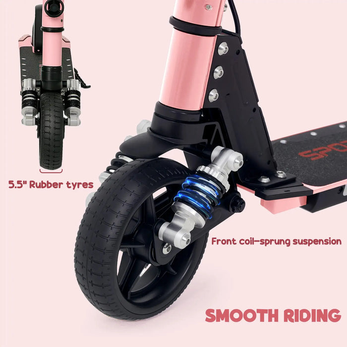 Folding Electric Scooter with LED Colourful Lights and Display in Pink - Little and Giant Explorers SPORTNOW