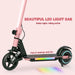 Folding Electric Scooter with LED Colourful Lights and Display in Pink - Little and Giant Explorers SPORTNOW