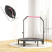 Folding Fitness Trampoline – Pink | 114cm Rebounder with 4-Level Adjustable Handle HOMCOM - Little and Giant Explorers