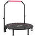 Folding Fitness Trampoline – Pink | 114cm Rebounder with 4-Level Adjustable Handle HOMCOM - Little and Giant Explorers