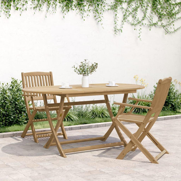 Folding Garden Table in Solid Wood Acacia (160 x 85 x 75cm) - Little and Giant Explorers vidaXL