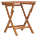 Folding garden table in solid teak wood with round top and crossed legs