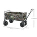 Folding Garden Trolley – Camouflage | 95L Capacity - Telescopic Handle OUTSUNNY - Little and Giant Explorers Outsunny