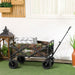 Folding Garden Trolley – Camouflage | 95L Capacity - Telescopic Handle OUTSUNNY - Little and Giant Explorers Outsunny