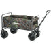 Folding Garden Trolley – Camouflage | 95L Capacity - Telescopic Handle OUTSUNNY - Little and Giant Explorers Outsunny