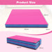 Folding Gymnastic Mat with PU Leather Cover and Carrying Handles in Pink - Little and Giant Explorers Costway