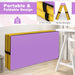 Folding Gymnastic Mat with PU Leather Cover and Carrying Handles in Purple - Little and Giant Explorers Costway