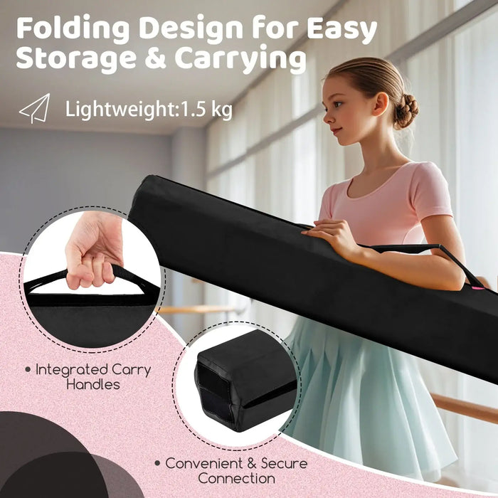 Folding Gymnastics Balance Beam – Black | 210cm Long - Foldable and Portable COSTWAY - Little and Giant Explorers Costway