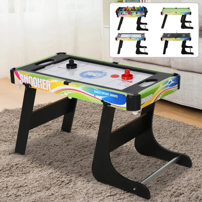 Folding Multi Gaming Table 4 in 1 Hockey, Football Table, Table Tennis and Billiard - Little and Giant Explorers HOMCOM