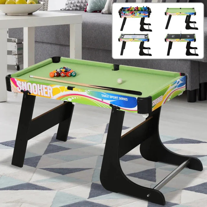 Folding Multi Gaming Table 4 in 1 Hockey, Football Table, Table Tennis and Billiard - Little and Giant Explorers HOMCOM