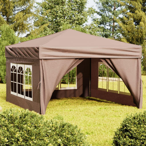 Folding Party Tent with Sidewalls in Taupe (3 x 3m) - Little and Giant Explorers vidaXL