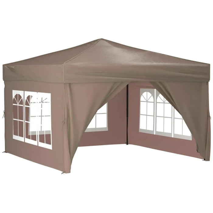 Folding Party Tent with Sidewalls in Taupe (3 x 3m) - Little and Giant Explorers vidaXL