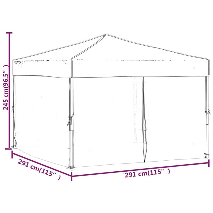 Folding Party Tent with Sidewalls in Taupe (3 x 3m) - Little and Giant Explorers vidaXL