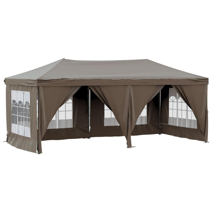 Folding Party Tent with Sidewalls in Taupe (3 x 6m) - Little and Giant Explorers vidaXL