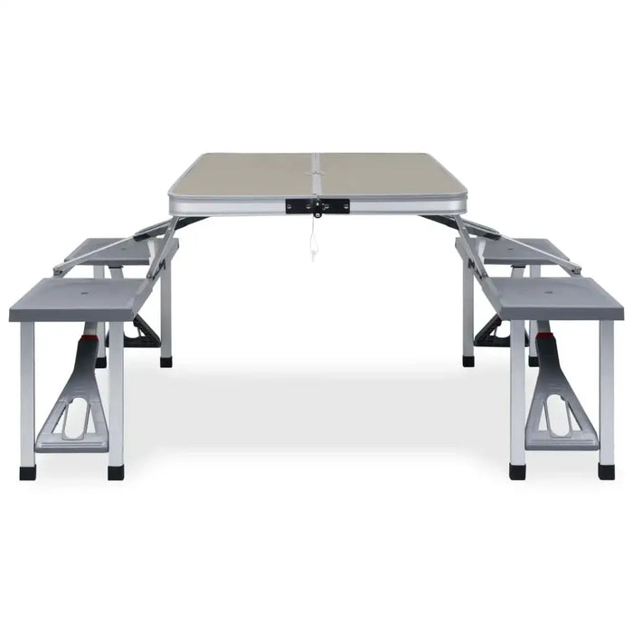 Folding Picnic Table Set – Silver | 4-Seater Camping Table with Carry Handle VIDAXL - Little and Giant Explorers vidaXL