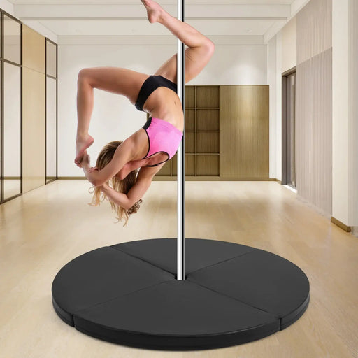 Folding Pole Dance Mat – Black | 59" Diameter Crash Mat with High-Density Foam COSTWAY - Little and Giant Explorers Costway