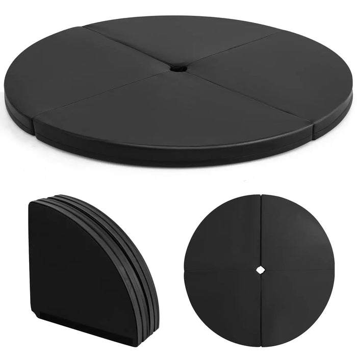 Folding Pole Dance Mat – Black | 59" Diameter Crash Mat with High-Density Foam COSTWAY - Little and Giant Explorers Costway